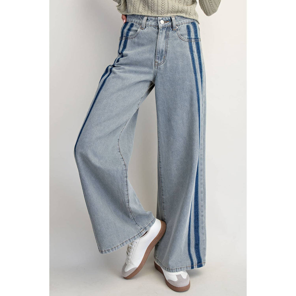 WASHED MID-RISE STRIPE 👖
