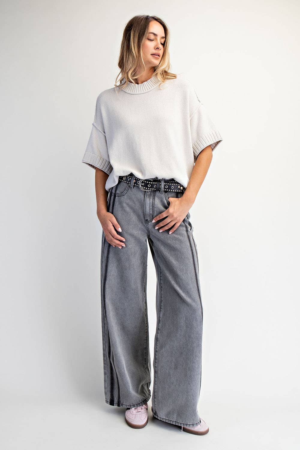 WASHED MID-RISE STRIPE 👖