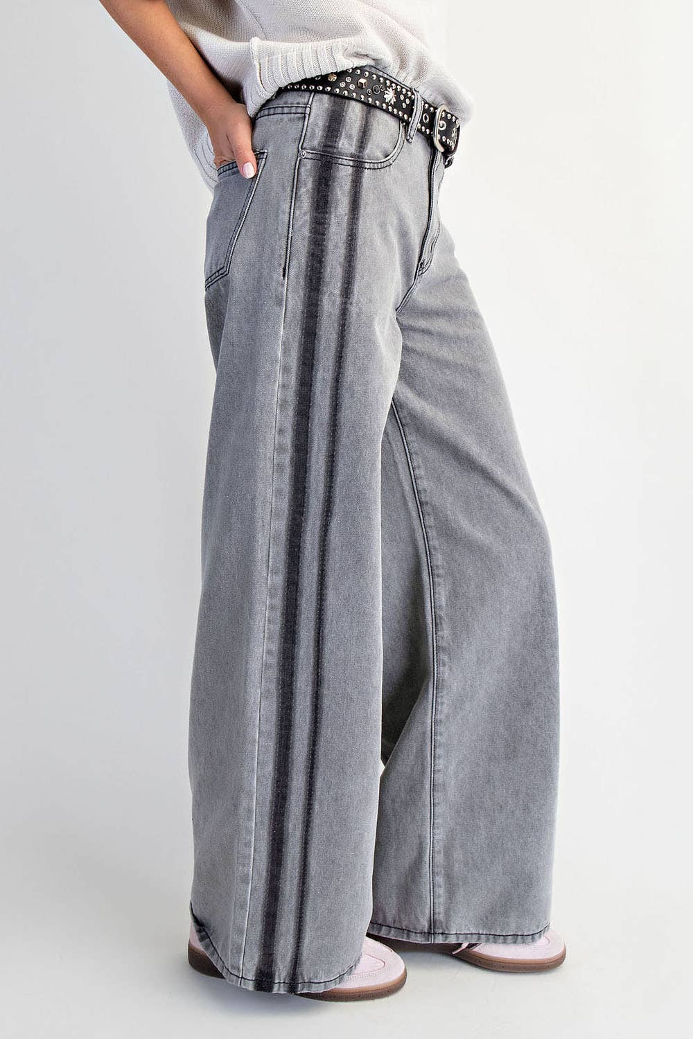 WASHED MID-RISE STRIPE 👖