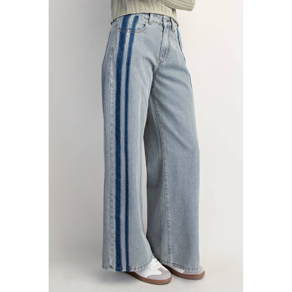 WASHED MID-RISE STRIPE 👖