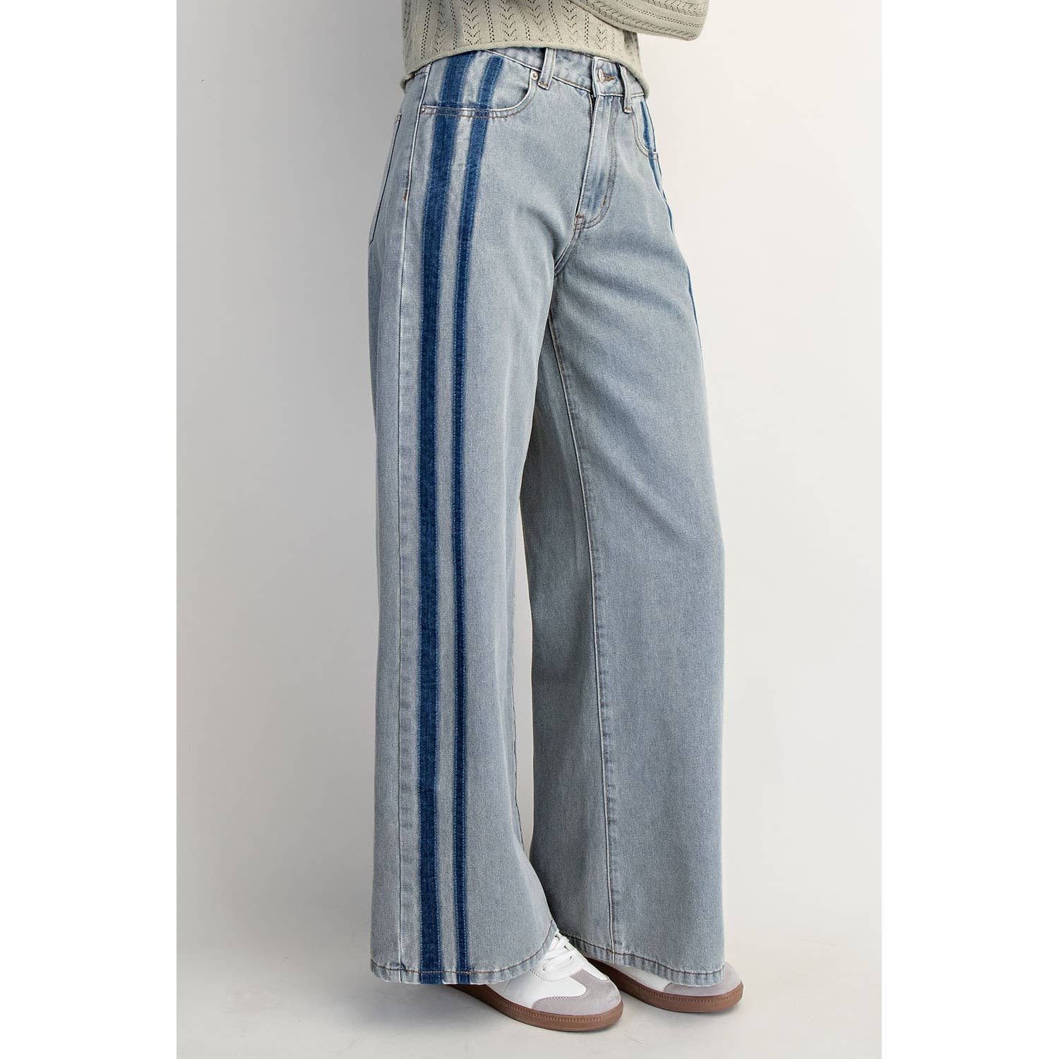 WASHED MID-RISE STRIPE 👖