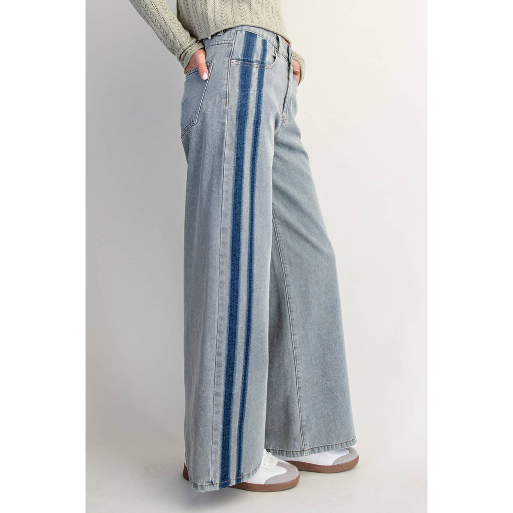 WASHED MID-RISE STRIPE 👖