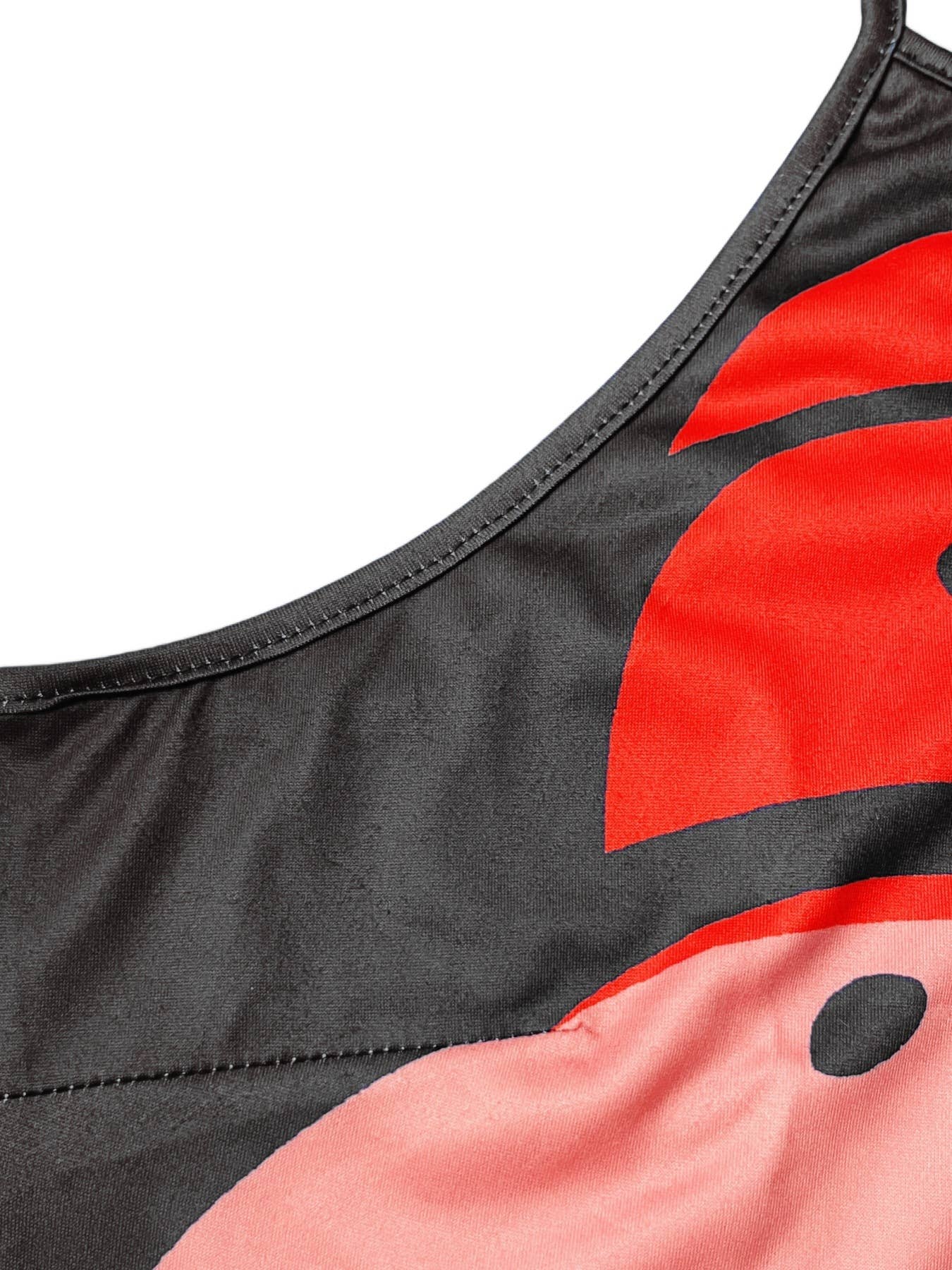 Beach Abstract Leaf Print Strap Maxi Dress