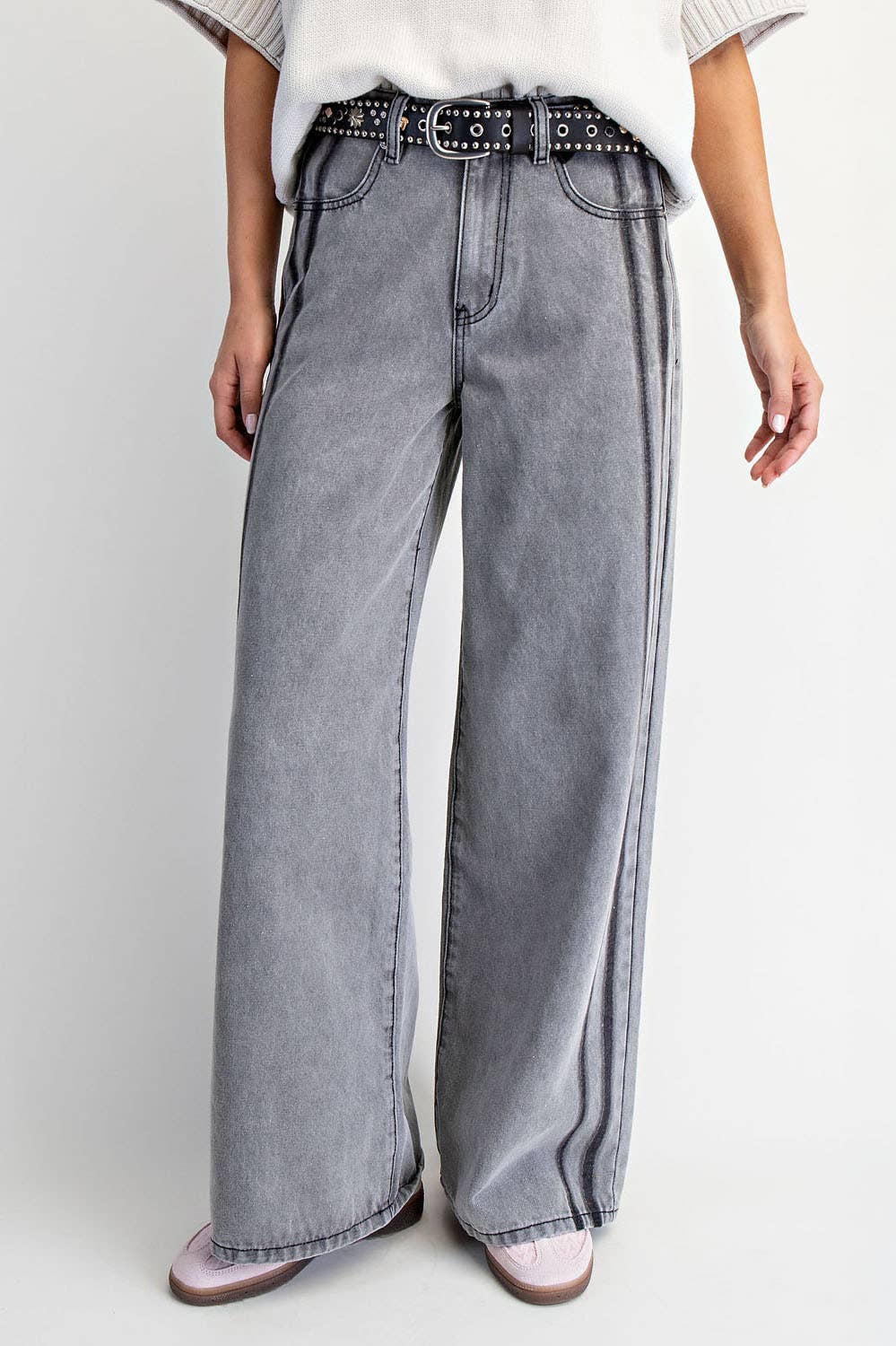 WASHED MID-RISE STRIPE 👖