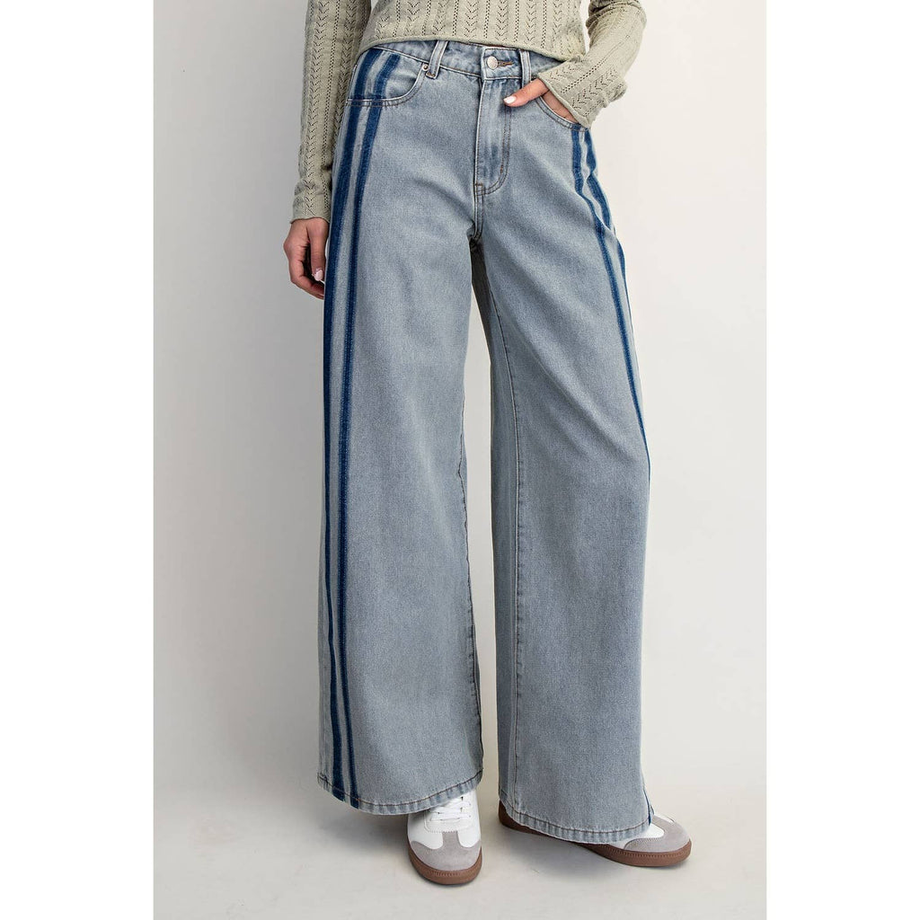 WASHED MID-RISE STRIPE 👖